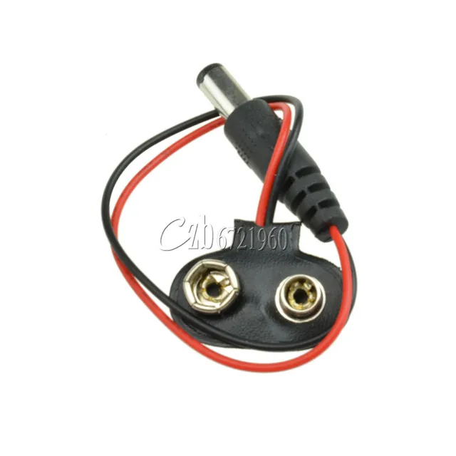 2PCS 9V DC T type Battery Power Cable Barrel Jack Connector Arduino DIY