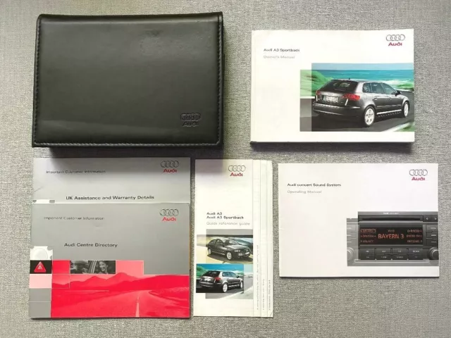 Audi A3 Sportback Owners Manual Handbook Navi Wallet Pack 2004 - 2008 2006 Print