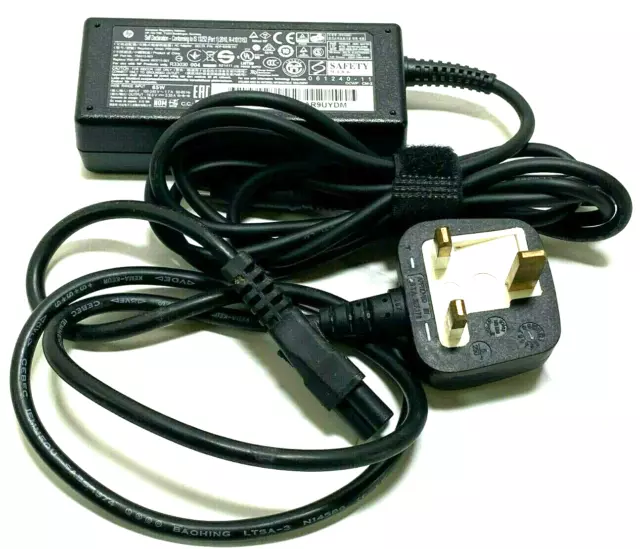 Genuine Hp Laptop Charger  19.5V - 3.33A  65W Centre Pin Tip With Power Lead