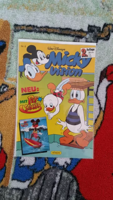 Micky Vision Nr.8 1987  2. Auflage Mit Aufkleber