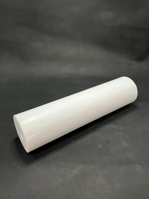 White Teflon Tube Stock 3" diameter 1" wall Thickness 12" long CNC (b03)