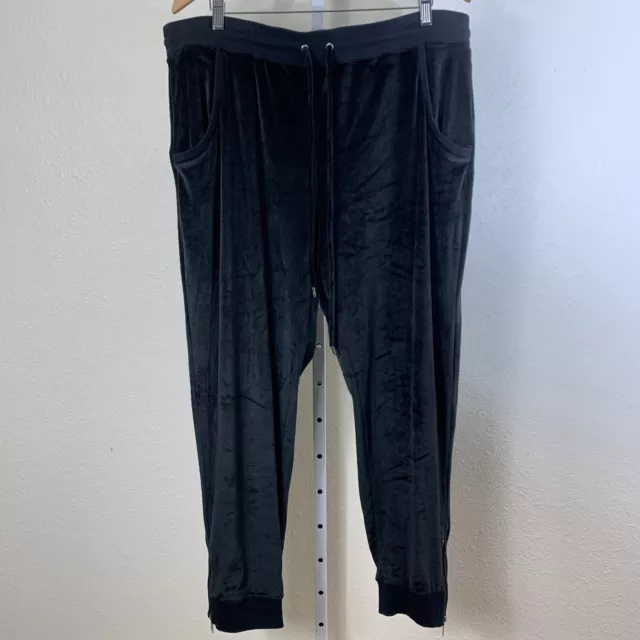 NWT Michael Kors Women's Velvet Joggers Size XXL Black Pockets Ankle Zippers