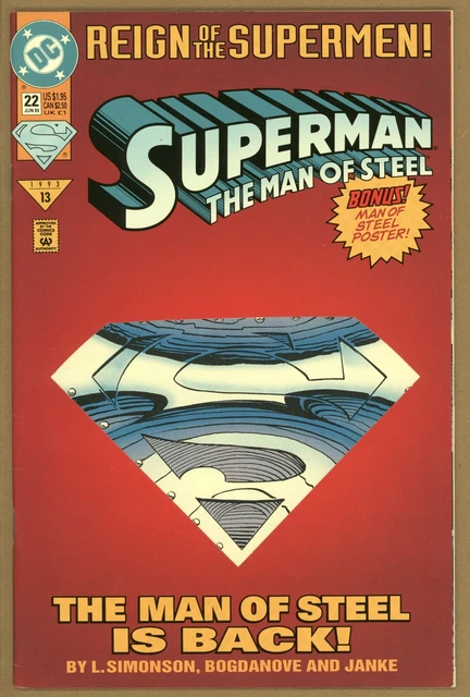 Superman Man of Steel 22 (1991 DC Comics) Die-Cut Collectors Edition VF