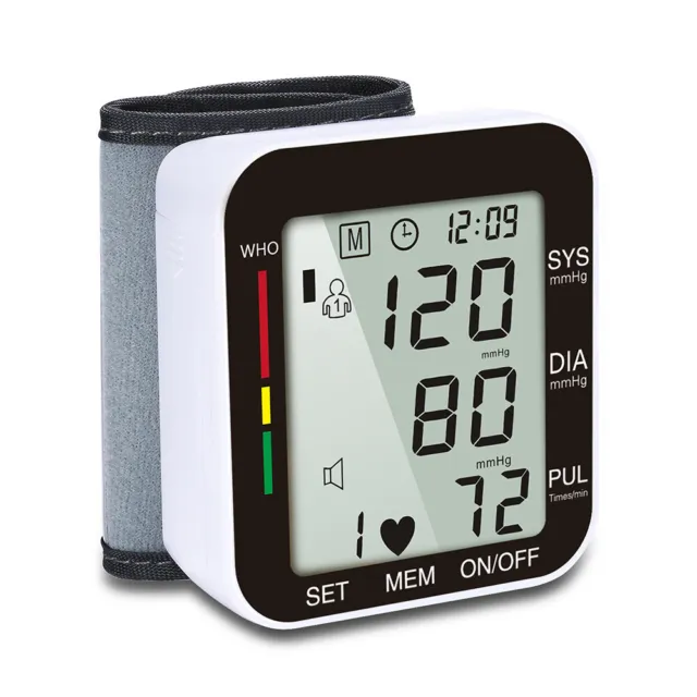 Digital LCD Automatic Blood Pressure Monitor Wrist Arm BP Machine Heart Rate