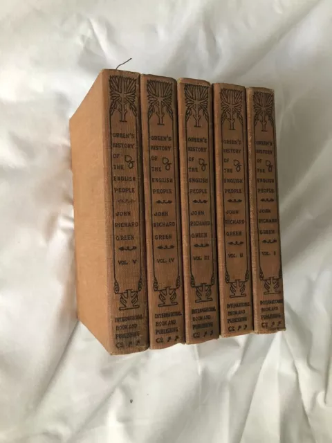Green's History of the English People - John Richard Green 5 Volume Set 1899 VG