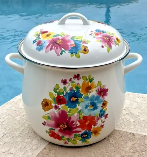 Brand New Pioneer Woman Breezy Blossom Enamel-on-Steel XL 12 Quart Stock Pot  for Sale in Puyallup, WA - OfferUp