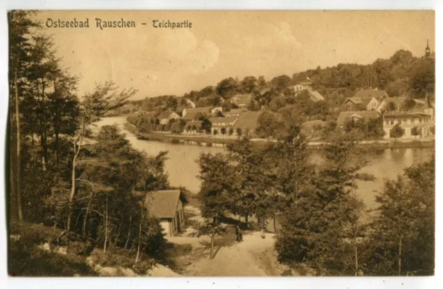 AK Ostseebad Rauschen,Ostpreußen,Teichpartie 1912