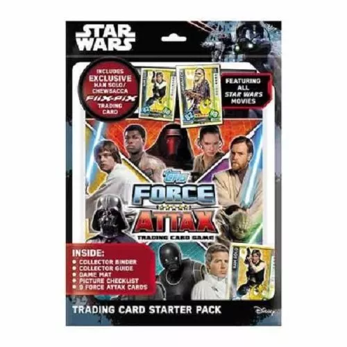 Topps STAR WARS Universe Force Attax Starter Pack Album 5 Cards + Flix PIx