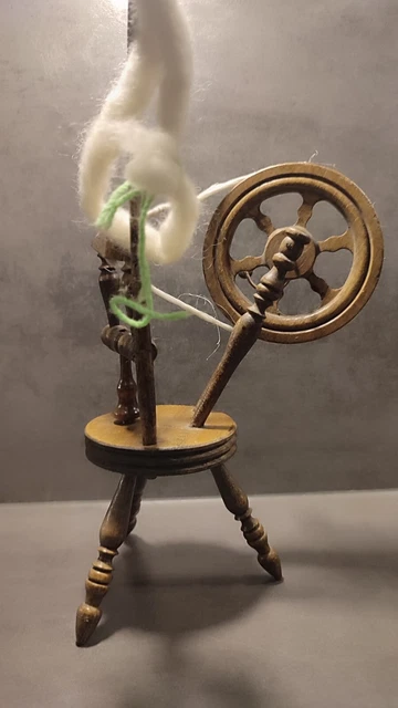 ✅ Spinnrad DEKO Spinning Wheel Holz Drechselarbeit Schnitzerei