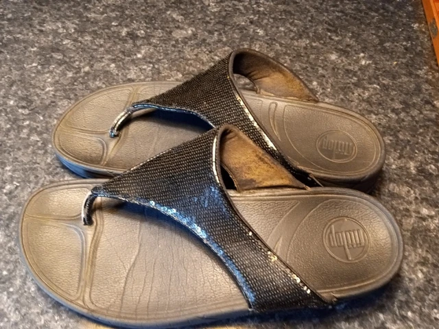 FitFlop Womens Size 10  Thong Flip Flop Comfort Sandals Wedge 2