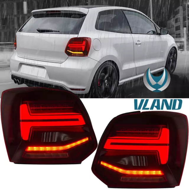 VLAND LED Feux arrière Rouge pour 2011-2016 2017 Volkswagen Polo Séquentiel RHD