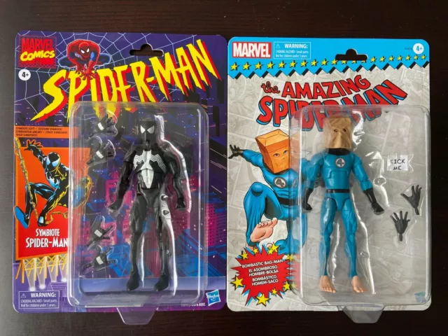 Marvel Legends Retro Symbiote Black Suit Spider-Man & Bombastic Bag-Man (Target)