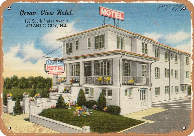 Metal Sign - New Jersey Postcard - Ocean View Hotel, 187 South States Avenue, A