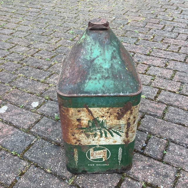 VINTAGE AGRICASTROL TRACTOR Oil Can 5 Gallon Empty Drum With Cap £30.00 ...