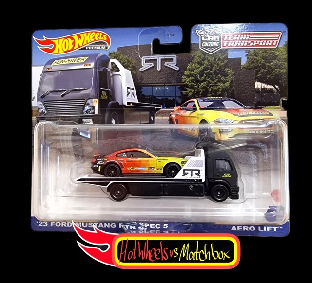 Hot Wheels TEAM TRANSPORT '23 FORD MUSTANG RTR SPEC 5 AERO LIFT AUF LAGER 2023