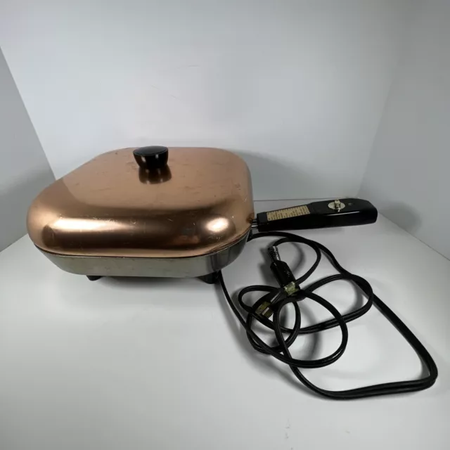 Toastess Electric Frying Skillet Ceramic Crock Liner With AC Power Probe