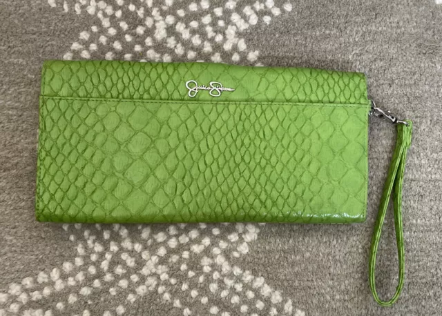 "Jessica Simpson Lime Green Clutch Purse With Wristlet"