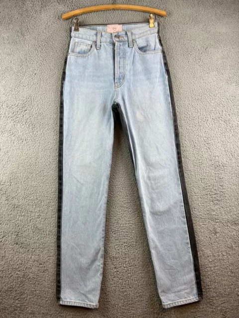 Revice Jeans Women's size 25 Blue All zip High Rise Two Tone Denim Skinny