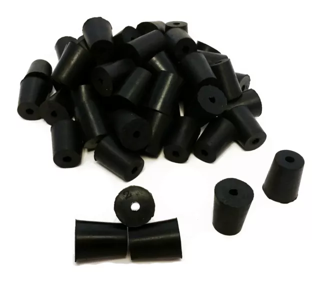 Rubber Stoppers, Size 2, 1-Hole. Case of 10 pounds.