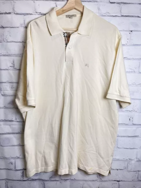 Burberry London Polo Shirt Size XL Beige Prorsum Logo