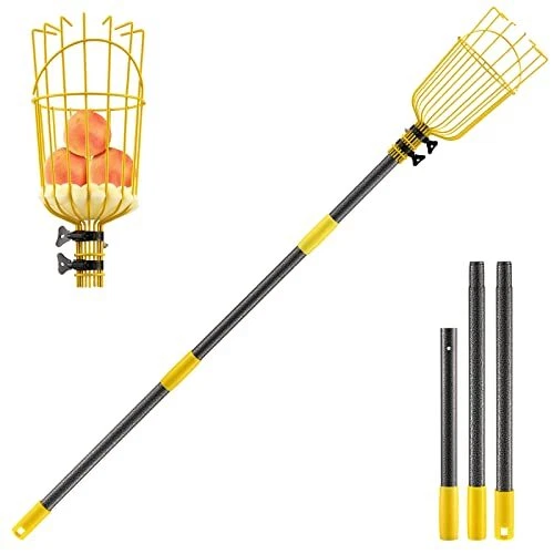 Fruit Picker Tool,Picker Pole with Basket,5.5 FT Adjustable F...