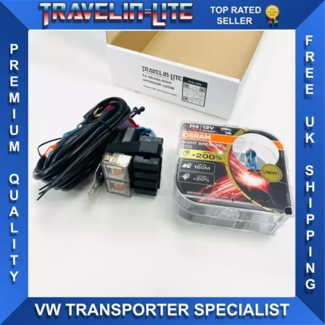 T 4 Headlight Harness & Osram Night Breaker 200 Bulbs