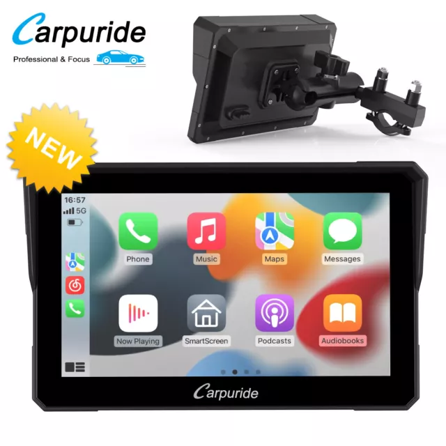 Carpuride Waterproof Motorcycle Navigator Carplay Android Auto Touchscreen 7Zoll