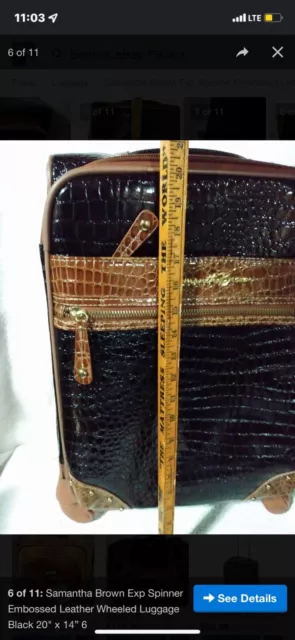 Samantha Brown Luggage Classic Croco 26" Spinner-Blank black embossed crocodile  22