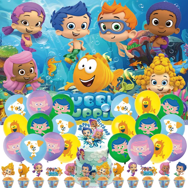 BUBBLE GUPPIES PARTY Decorations Birthday Set Balloons Cake Topper