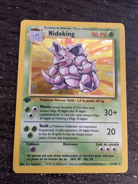 Nidoking Holo - Pokémon 11/102 Set De Base Édition 1 Fr