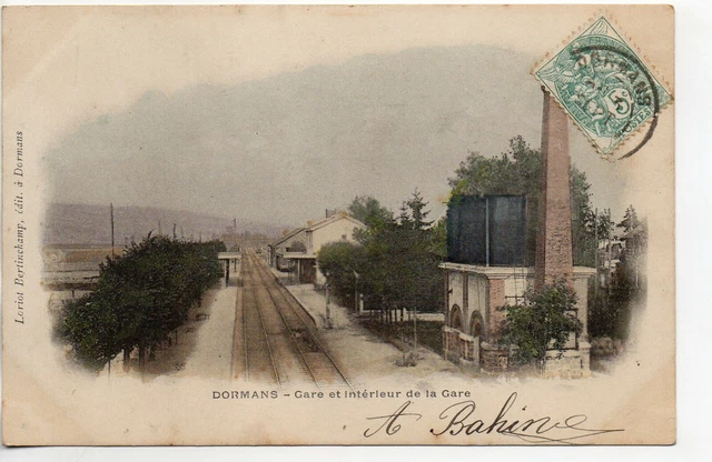 DORMANS - Marne - CPA 51 - 1900 map - the station - color interior view