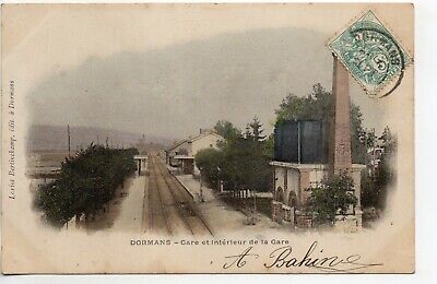 Dormans-marne-CPA 51-card 1900-la gare-vue interieure colour