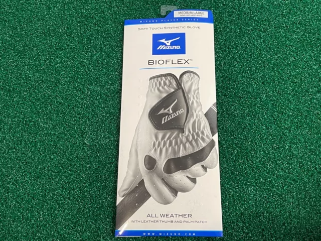 MIZUNO BIOFLEX ALL WEATHER GOLF GLOVE - Men's Medium Large White Left Hand NEW