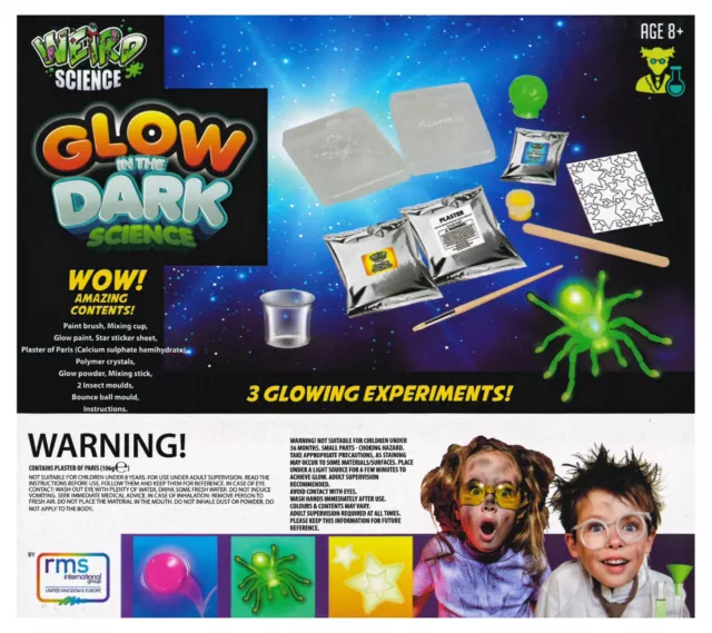 Glow in the Dark Weird Science Set Glühendes Experiment Aktivität Chemie Kit 2