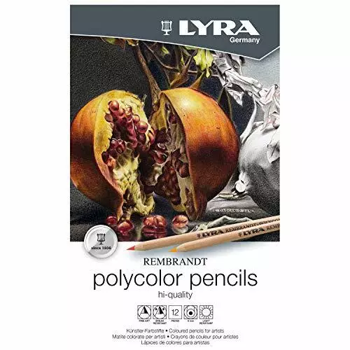 LYRA Rembrandt Polycolor Art Pencils, Set of 12, Assorted Colors 2001120