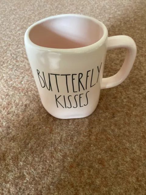 RAE DUNN Pink Ceramic Mug - Butterfly Kisses