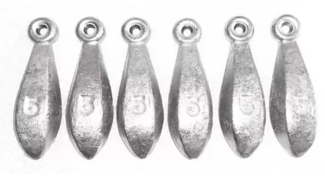 5 OZ BANK Sinkers Lot Of 2🐟5 Ounce Bullet Weights⚓️Lead Fishing