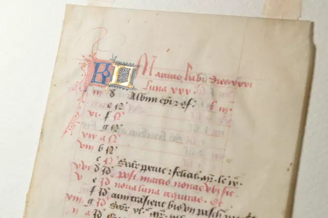 März Original Manuskript Pergament 1460 parchment vellum flämisch Stundenbuch