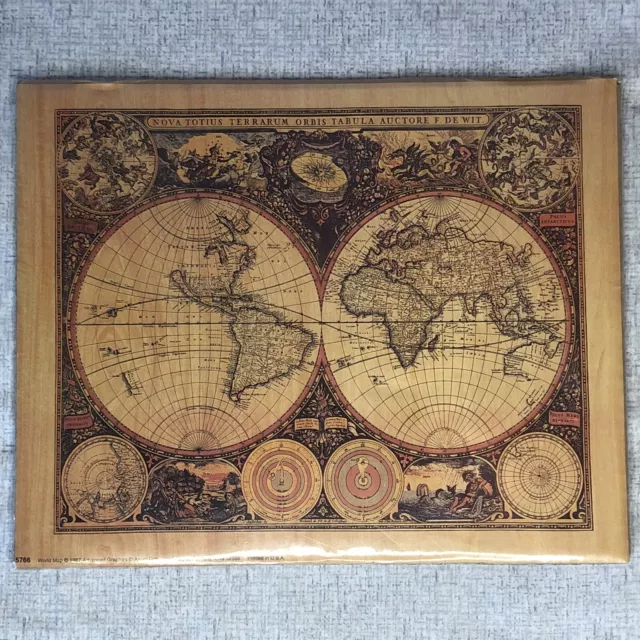 Vtg Old World Map Print 8” x 10” 1987 Advanced Graphic 5766 Printed In USA Angel