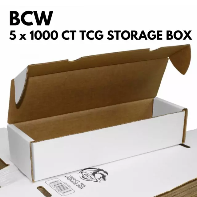 5x BCW 1000ct Card Storage Cardboard Box 'Gaming' TCG 1-BX-G1000