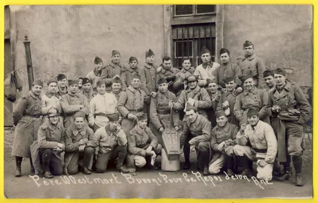 cpa Carte Photo " Père Cent " MILITAIRES SOLDATS du 30e Régiment de Chasseurs