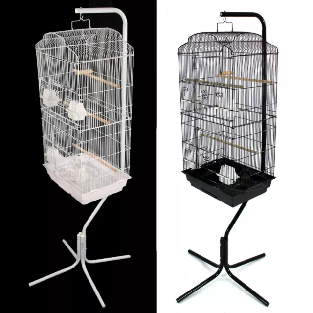 Large Metal Bird Cage with Stand Budgie Canary Parakeet Cockatiel Finch Lovebird