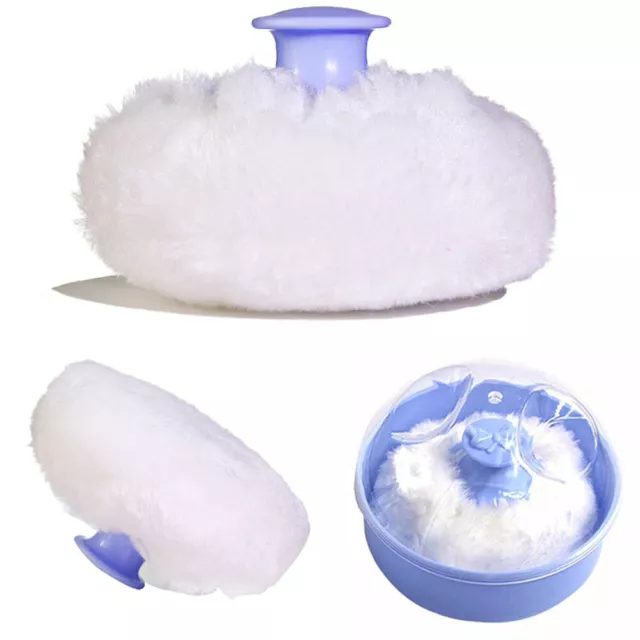 Portable Baby Kid Soft Face Body Cosmetic Powder Puff Sponge Box Container Case 2