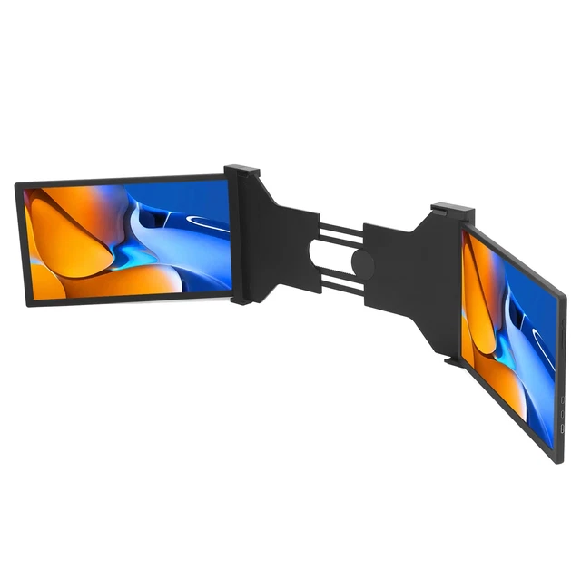TRIPLE PORTABLE MONITOR For Laptop 15.4in FHD 1080P Dual Extender ...