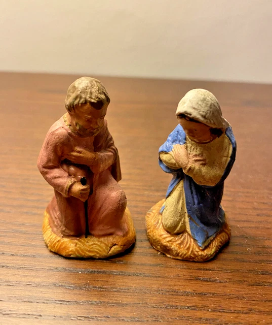 LOT SANTONS ANCIENS Devineau crèche Joseph et Marie taille 3 EUR 10,99 - PicClick FR