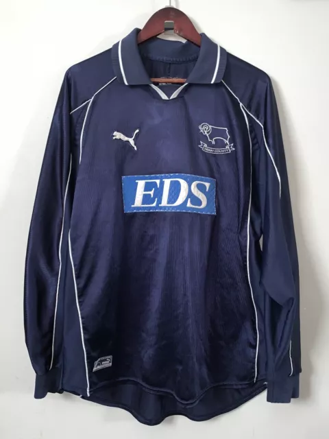 Derby County 2000/01 Football Away Shirt Size L #10 Kinkladze