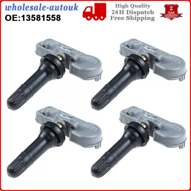 4X Sensore Monitoraggio Pressione Pneumatici per 2010-2015 Chevy Camaro 13598772 13581558