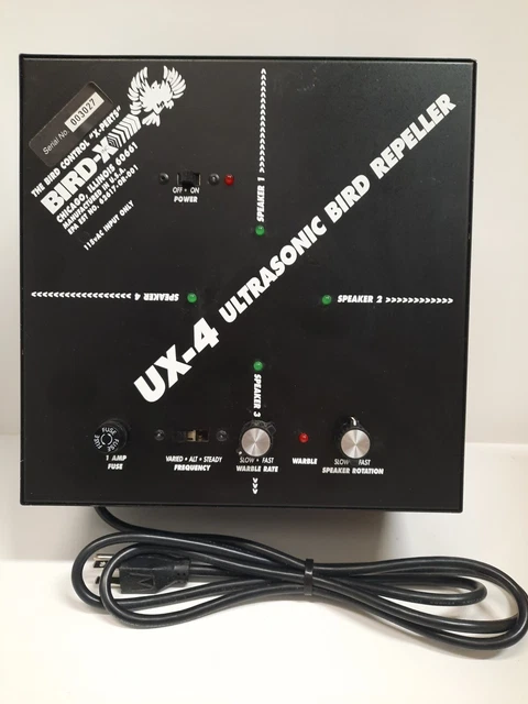 Bird-X Model UX-4 Ultrasonic Bird Repeller - The Bird Control “X-Perts” in box