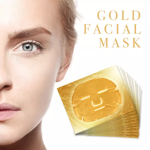 Premium Collagen Crystal Face Masks Anti Ageing Skin Care Gold White x5 x10 x50