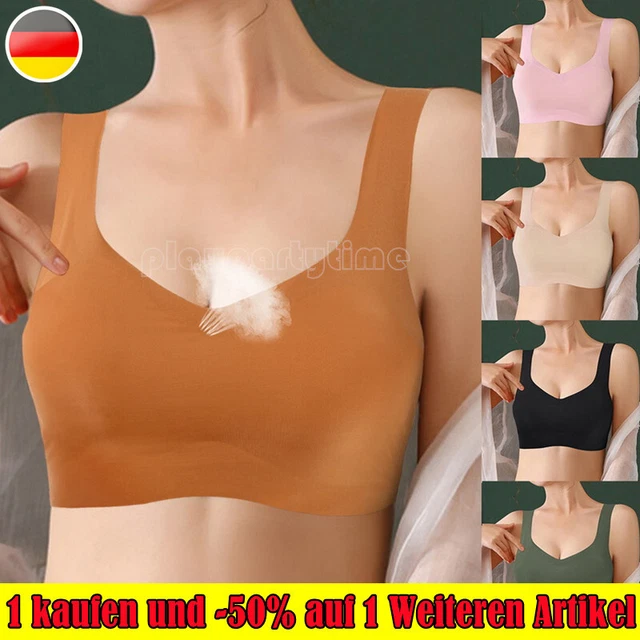 Damen BH Komfort Nahtlos Sport Push-Up Yoga T-shirt Bh Fitness Seamless Bustier